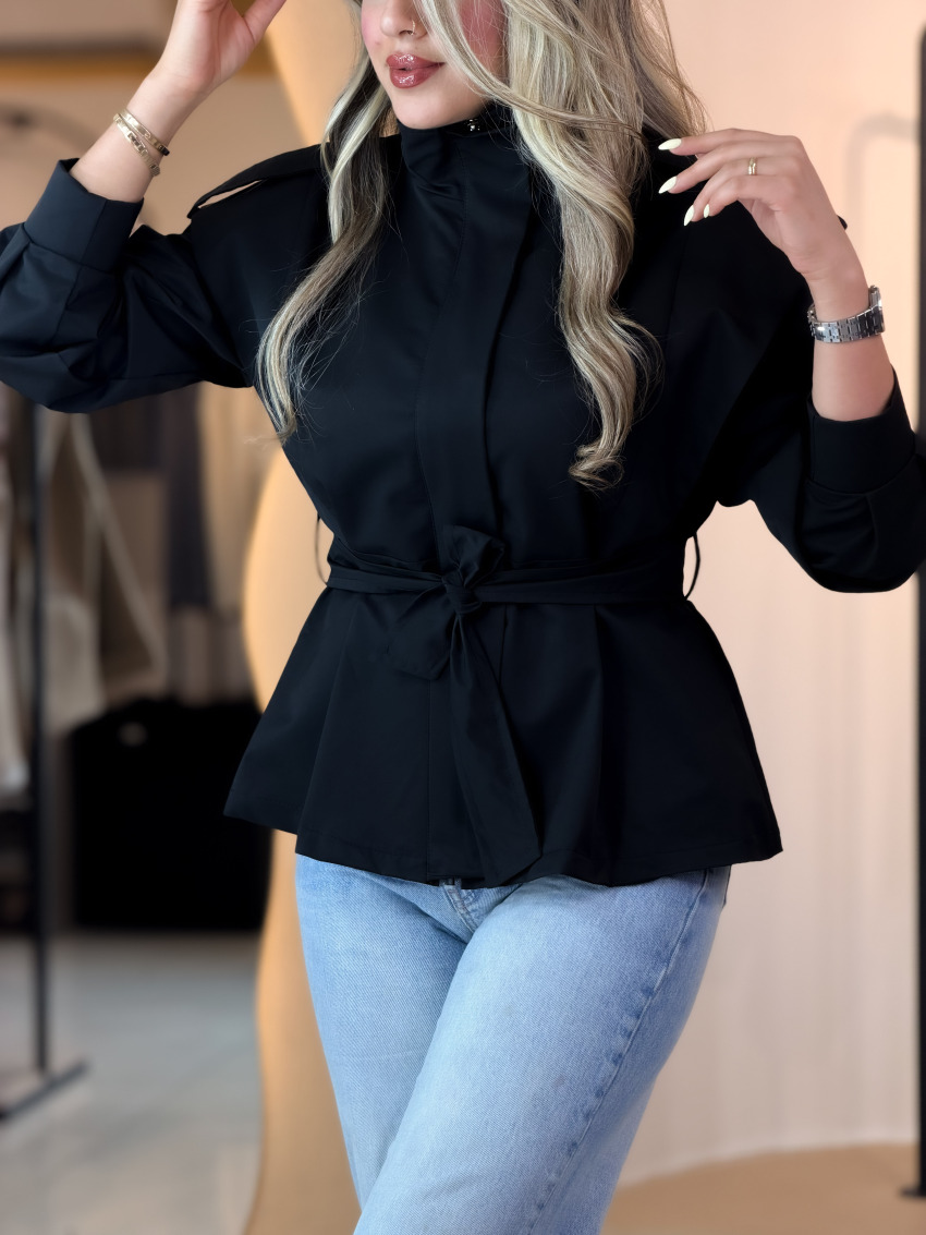 ترنچ کت مگان مشکی 010219